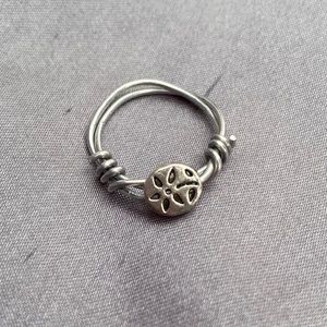 Flower Silver Wire Wrapped Ring